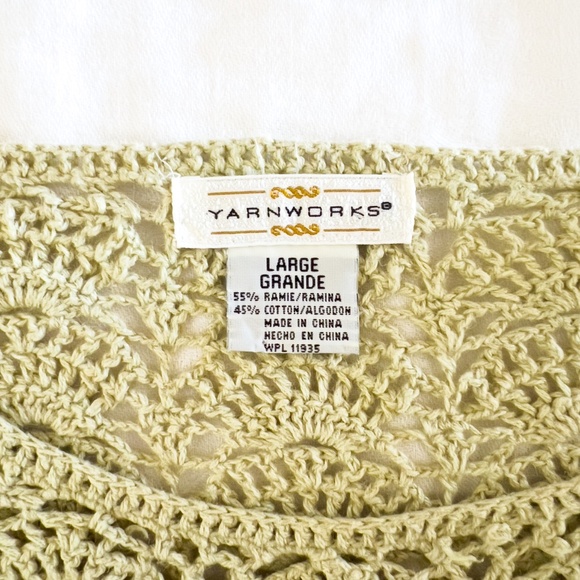 Vintage Green Crochet Sweater Size Large Boho Chic Layer Lagenlook - Picture 5 of 12